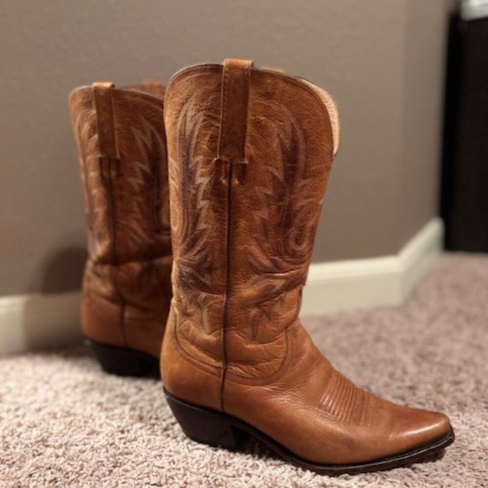 Women's Charlie 1 Horse by Lucchese boots, 8.5, Brown Leather - Picture 3 of 12